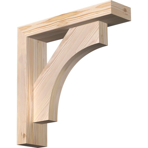 Ekena Millwork Westlake Block Smooth Bracket w/ Offset Brace, Douglas Fir, 3 1/2"W x 14"D x 14"H BKT0402X14X14WTL05SDF - main
